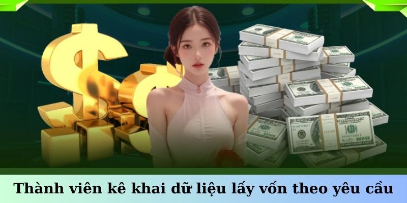 Thành viên kê khai dữ liệu lấy vốn theo yêu cầu